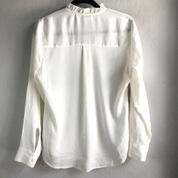 Express ruffle collar covered button and loop shirt Victorian western 1800s Med - Picture 5 of 9